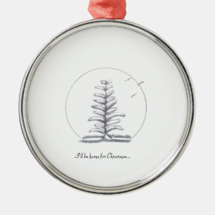 De Metal Eu estarei em casa para o Natal... ornamento
