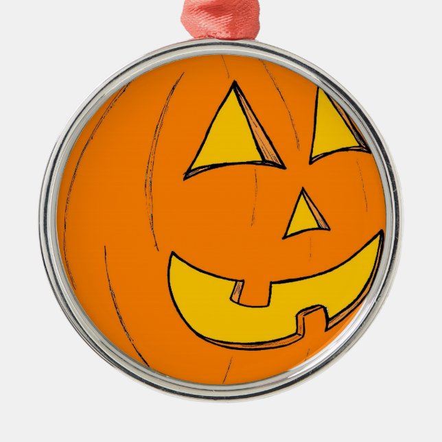 De Metal Jack o' Lanterna Ornamento redondo roxo (Frente)