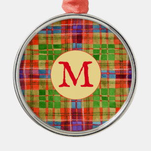 De Metal MAC RAE TARTAN Premium Round Ornamento + Inicial