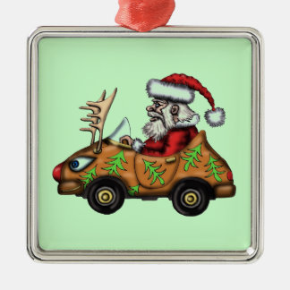 De Metal Motorista engraçado do papai noel no ornamento da