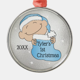 De Metal Natal 1rua ornamento Azul