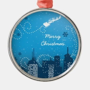 De Metal Natal no ornamento personalizado da cidade