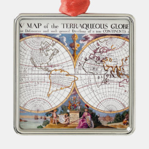 De Metal Novo Mapa Do Terraqueado Ornamento Cerâmico Do Glo
