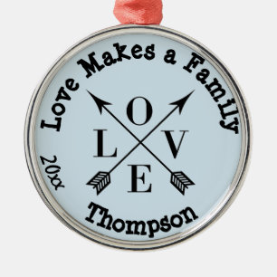 De Metal O amor faz um ornamento personalizado adopção da