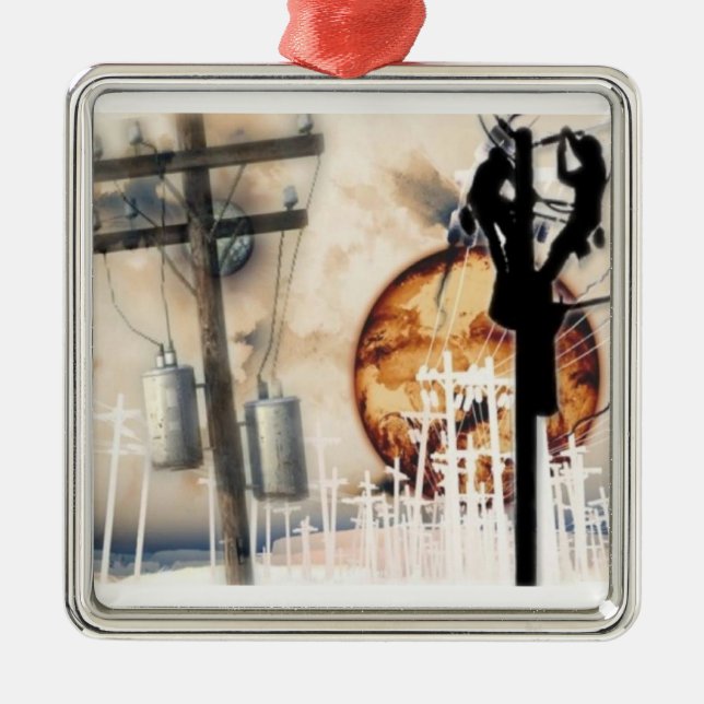 De Metal O ornamento do lineman (Frente)