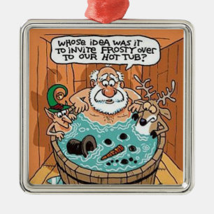 De Metal O papai noel derretido gelado Scared o ornamento