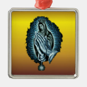 De Metal Oração roxa ornamento abençoado da Virgem Maria