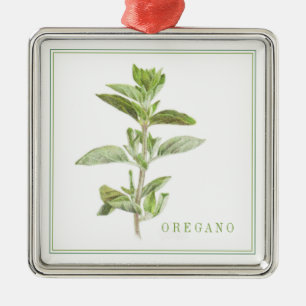 De Metal ORÉGANO FRESCO Ornamento Quadrado Premium