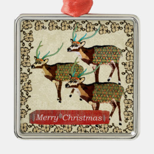 De Metal Ornamento artístico do Feliz Natal dos cervos da