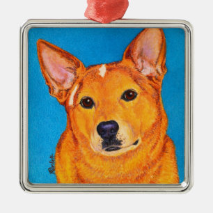De Metal Ornamento australiano do cão do gado - "vermelho