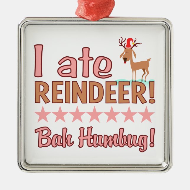 De Metal Ornamento Bah Humbug Reindeer (Frente)