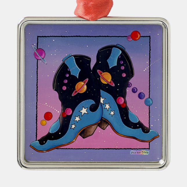 De Metal Ornamento - Boots do Cowboy Meia-Noite (Frente)