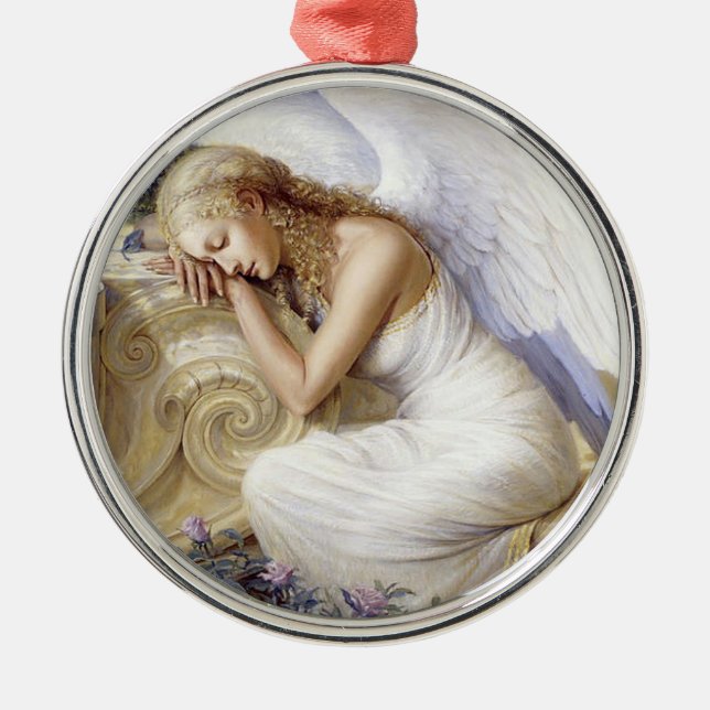 De Metal ornamento branco bonito do anjo (Frente)