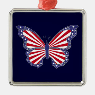 De Metal Ornamento branco e azul vermelho patriótico da