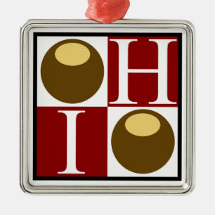De Metal Ornamento Buckeye Nut Ohio