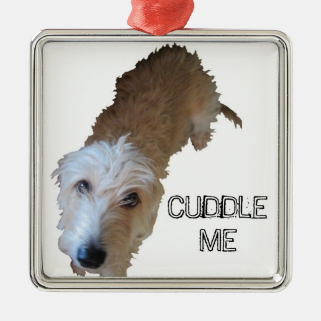 De Metal Ornamento Cachorro "CUDDLE ME" (Frente)