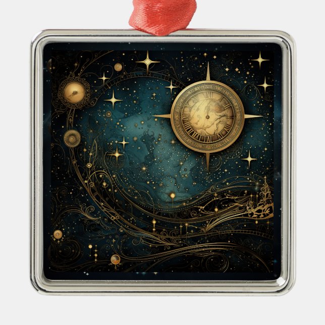 De Metal Ornamento Celestial Steampunk (Frente)