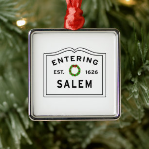 De Metal Ornamento cerâmico Salem, MÃE Holiday Wreath