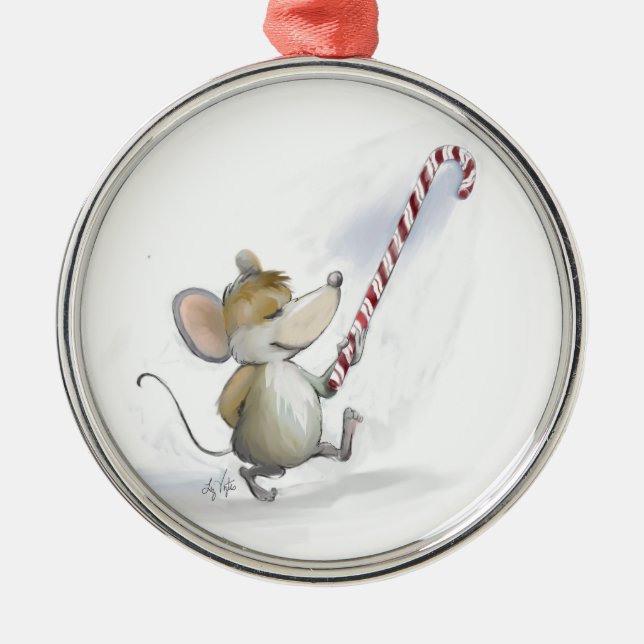 De Metal Ornamento circular do mouse feliz (Frente)