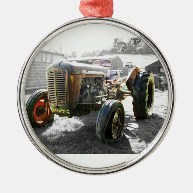 De Metal ORNAMENTO COM fazenda Vintage (Frente)