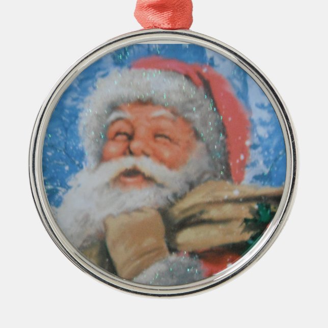 De Metal Ornamento com Papais noeis (Frente)