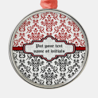 De Metal ornamento cor damasco preto vermelho branco person