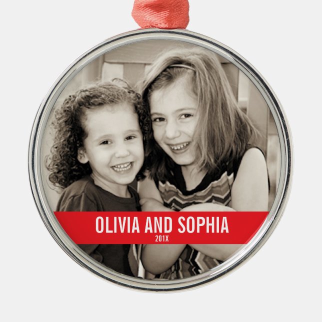 DE METAL ORNAMENTO CORAJOSO DO VERMELHO E DO WHITE (Frente)