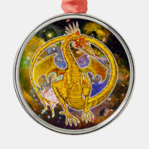 De Metal Ornamento Cosmic Dragon Topaz