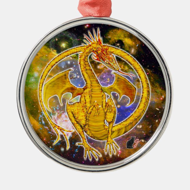 De Metal Ornamento Cosmic Dragon Topaz (Frente)