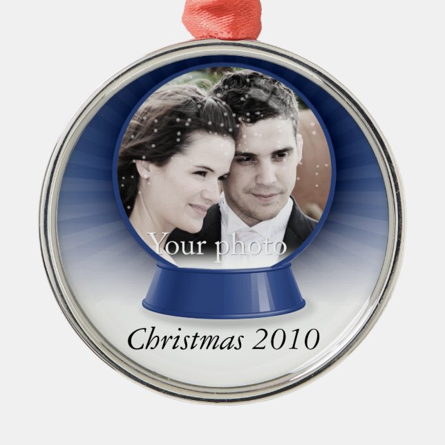 De Metal ornamento customizável do snowglobe (Frente)