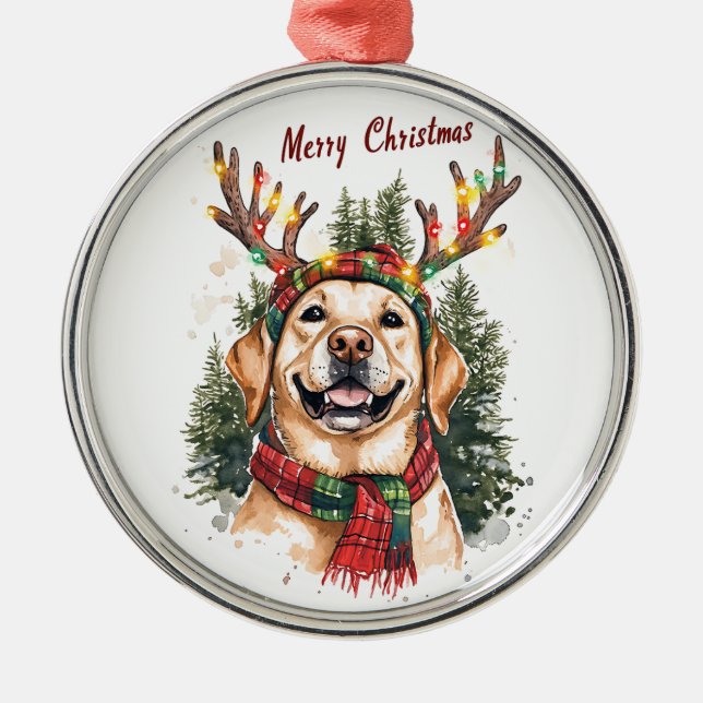 De Metal Ornamento Cute Labrador Retriever (Frente)