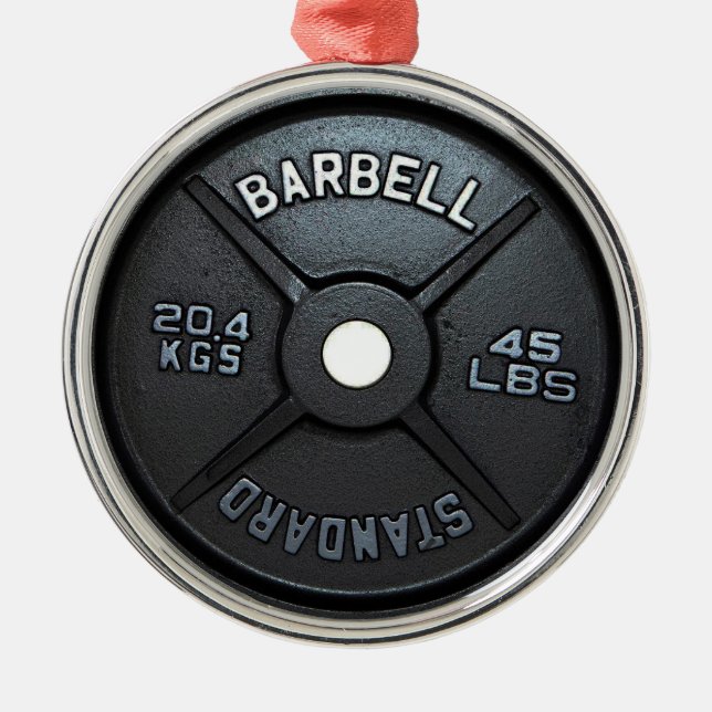 De Metal Ornamento da árvore da placa do Barbell (Frente)