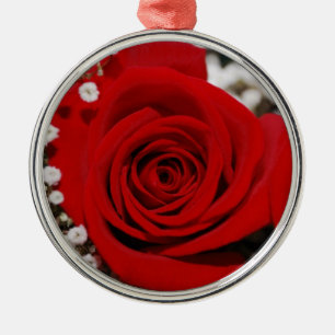 De Metal Ornamento da rosa vermelha