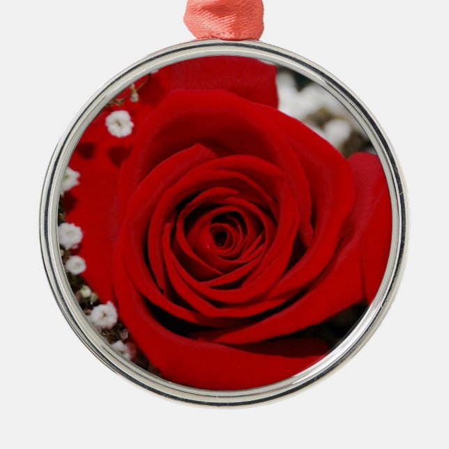 De Metal Ornamento da rosa vermelha (Frente)