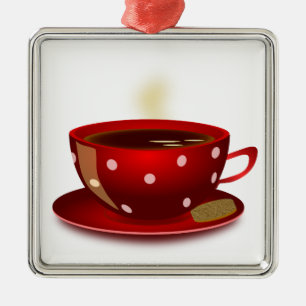 De Metal Ornamento da Taça Red Coffee