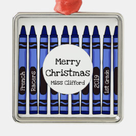 De Metal Ornamento do Ano Escolar Personalizado do Crayon