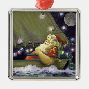 De Metal Ornamento do barco do papai noel