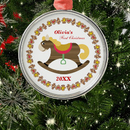 De Metal Ornamento do Cavalo Fogueiro do Primeiro Natal do 