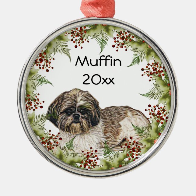 De Metal Ornamento do Círculo Shih Tsu (Frente)