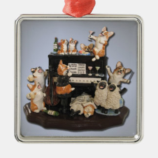 De Metal Ornamento do concerto "Yappy Hour" Corgi & Sheep