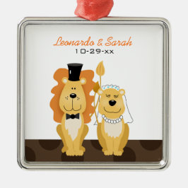 De Metal Ornamento do costume do casal do casamento do leão