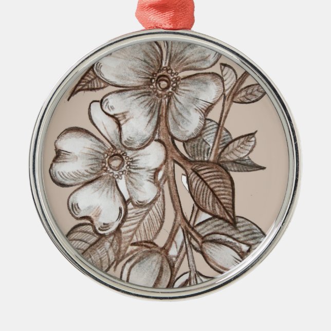 De Metal Ornamento do Dogwood (Frente)