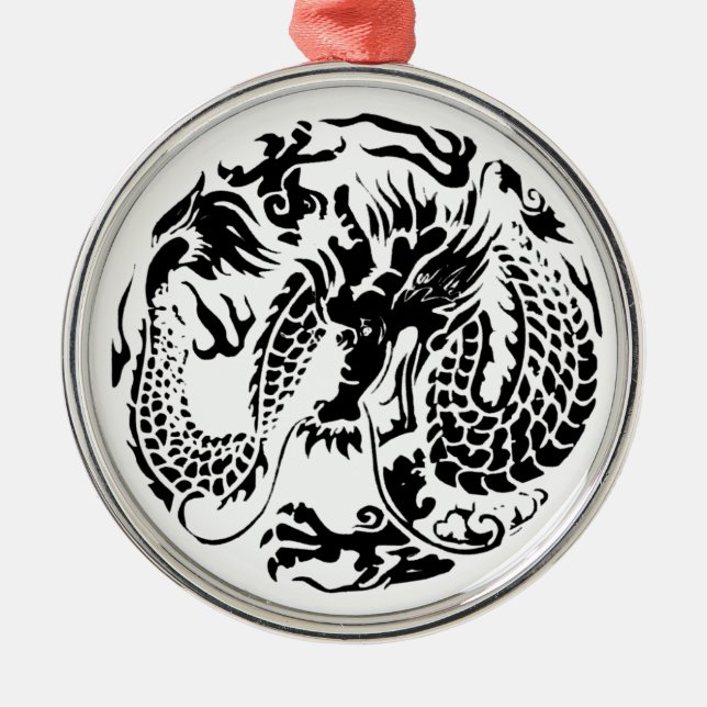 De Metal Ornamento do Dragão Negro (Frente)