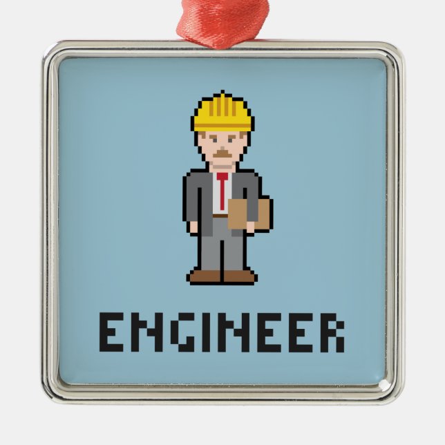 De Metal Ornamento do Engenheiro Pixel (Frente)