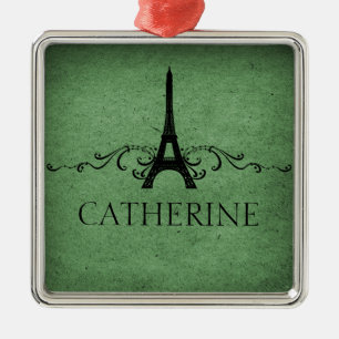 De Metal Ornamento do Flourish do francês do vintage, verd