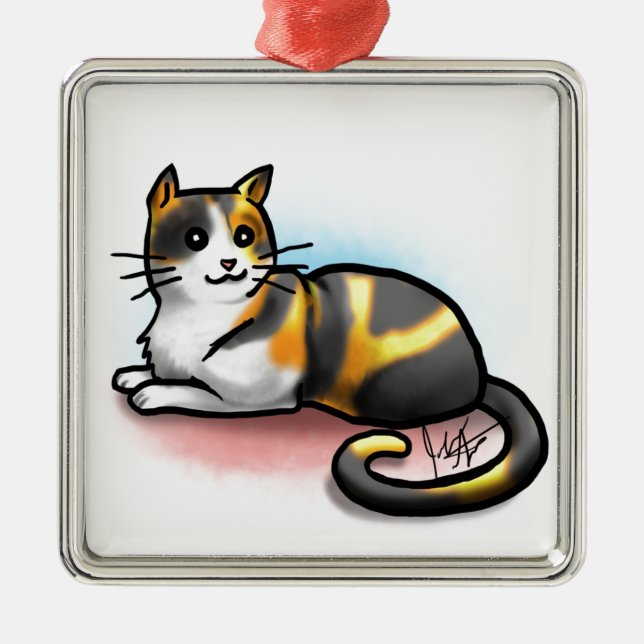 De Metal Ornamento do gato - chita (Frente)