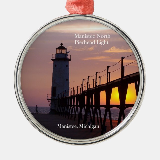 De Metal ornamento do Manistee North Pierhead Light (Frente)