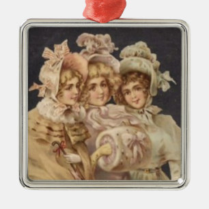 De Metal Ornamento do natal vintage das mulheres das