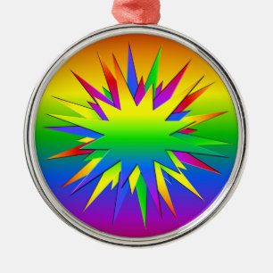 De Metal Ornamento do Rainbow Burst, personalizar