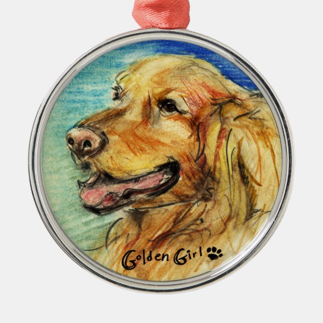 De Metal Ornamento dourado da menina (Frente)